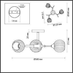 Потолочная люстра Giselle 4545/3C