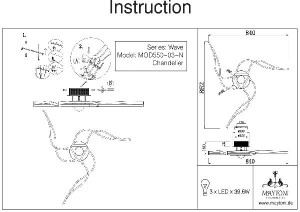 Потолочная люстра Wave MOD550-03-N