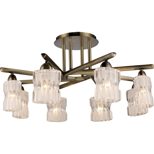 Потолочная люстра 914 914-08-53 antique brass + white Потолочная люстра 914 914-08-53 antique brass + white