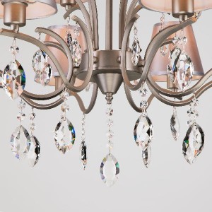 Подвесная люстра Aurelia 10089/12 сатин-никель/прозрачный хрусталь Strotskis