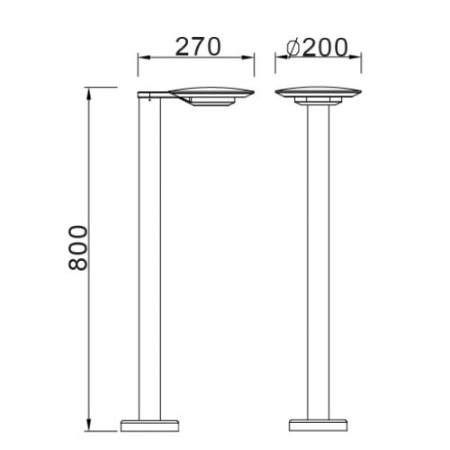 Наземный светильник  W2257S-800