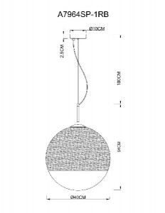 Подвесной светильник Jupiter Copper A7964SP-1RB