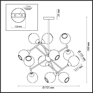 Потолочная люстра Everly 3752/12C