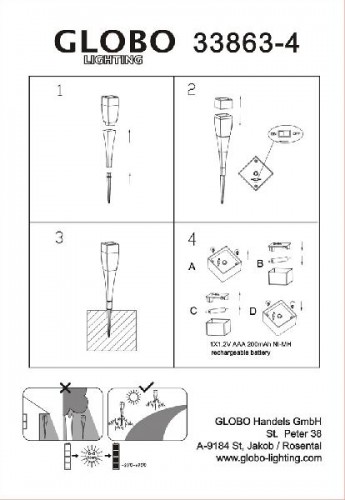 Грунтовый светильник Solar 33863-4