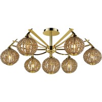 Потолочная люстра 917 917-07-33 gold + brown crystal