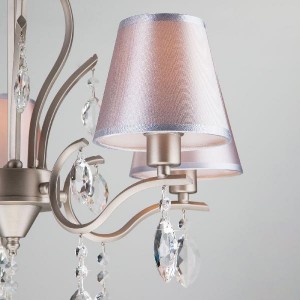 Подвесная люстра Aurelia 10089/5 сатин-никель/прозрачный хрусталь Strotskis