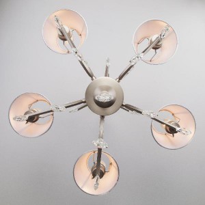 Подвесная люстра Aurelia 10089/5 сатин-никель/прозрачный хрусталь Strotskis