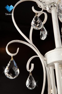 Подвесная люстра 3305 3305/5 белый с золотом/прозрачный хрусталь Strotskis