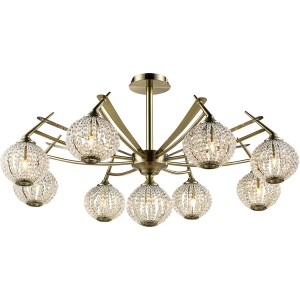Потолочная люстра 917 917-09-53 antique brass + white crystal