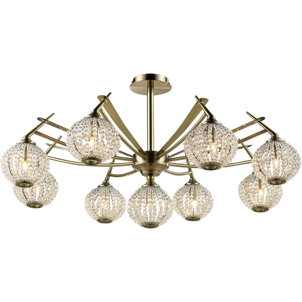 Потолочная люстра 917 917-09-53 antique brass + white crystal Потолочная люстра 917 917-09-53 antique brass + white crystal