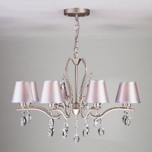 Подвесная люстра Aurelia 10089/8 сатин-никель/прозрачный хрусталь Strotskis