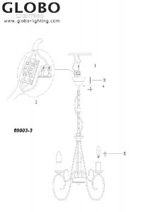 Подвесная люстра Truncatus 69003-3