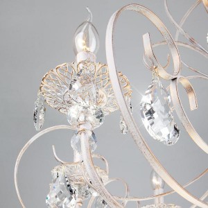 Подвесная люстра 3305 3305/8 белый с золотом/прозрачный хрусталь Strotskis