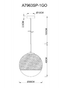 Подвесной светильник Jupiter Gold A7963SP-1GO