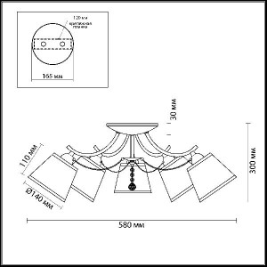 Потолочная люстра Porta 2974/5C