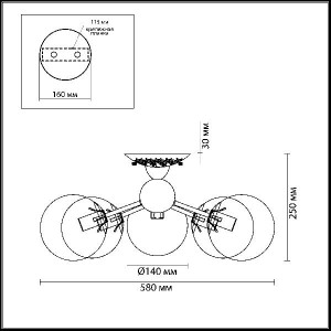 Потолочная люстра Palla 3060/5C