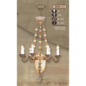 Подвесная люстра 259A 259A/9+1 AQ CREAM ALABASTER