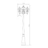 Наземный фонарь Diadema черное золото Diadema F/3 (GLYF-8046F/3) черное золото