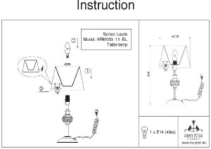Интерьерная настольная лампа Laurie ARM033-11-BL