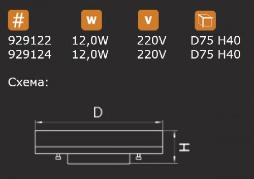 Лампочка светодиодная LED 929124