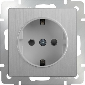 Розетка Cеребряный рифленый WL09-SKG-01-IP20