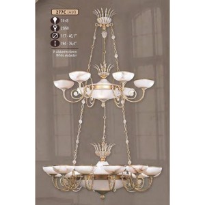 Подвесная люстра 277C 277C/14+8 AM WHITE ALABASTER
