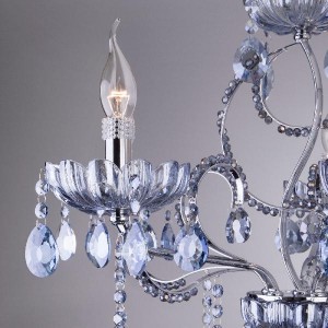 Подвесная люстра 3015 3015/5 хром/лазурный хрусталь Strotskis