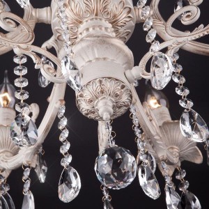 Подвесная люстра 3345 3345/6 белый с золотом/прозрачный хрусталь