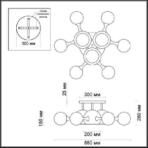Потолочная люстра Miolla 3972/9C