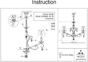 Подвесная люстра Monile ARM004-08-W