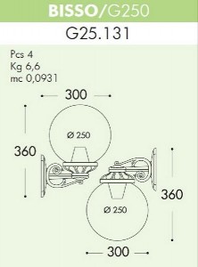Настенный фонарь уличный Globe 250 G25.131.000.AZE27
