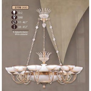 Подвесная люстра 277B 277B/12+2 AM WHITE ALABASTER