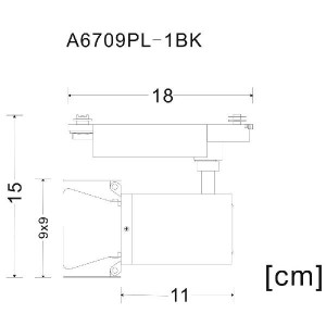 Трековый светильник Falena A6709PL-1BK