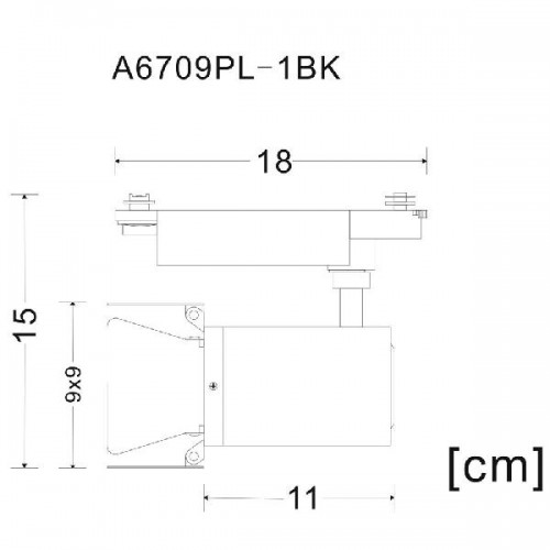 Трековый светильник Falena A6709PL-1BK