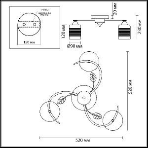 Потолочная люстра Mirabella 3022/3C