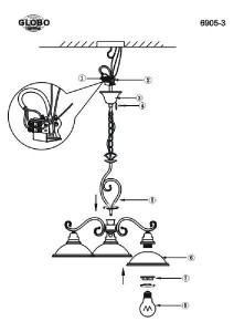 Подвесная люстра Sassari 6905-3