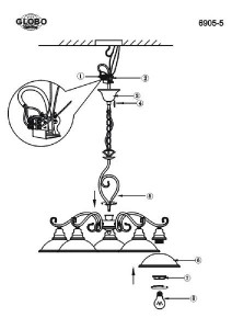 Подвесная люстра Sassari 6905-5