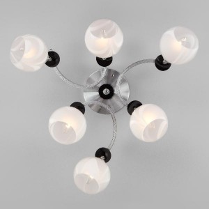 Потолочная люстра 9643 9643/6 алюминий/белый