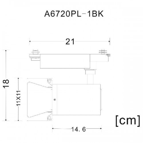 Трековый светильник Falena A6720PL-1BK