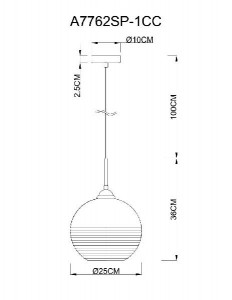 Подвесной светильник Wave A7762SP-1CC