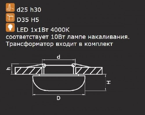 Точечный светильник MONDE 071117