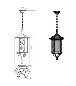 Уличный светильник подвесной Гранд 170-01/brc-11