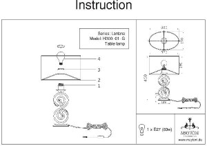 Интерьерная настольная лампа Lantana H300-01-G