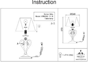 Интерьерная настольная лампа Mina MOD900-TL-01-N