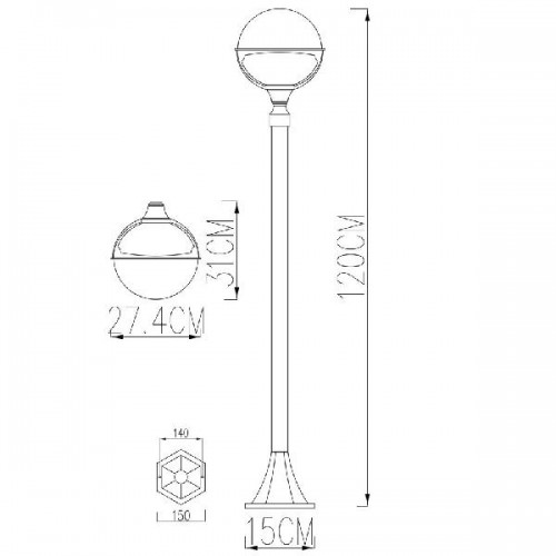 Наземный фонарь Monaco A1496PA-1BK