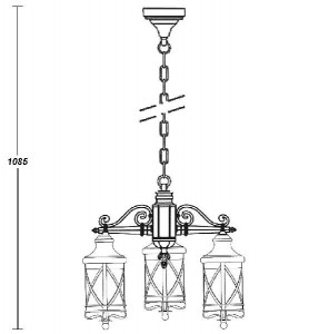 Уличный светильник подвесной 84870/3 Gb