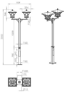 Наземный фонарь Теоло 350-62/bs-06