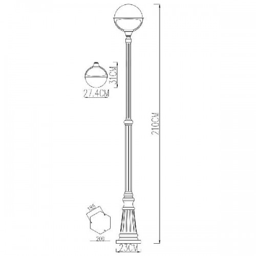 Наземный фонарь Monaco A1497PA-1BK