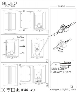 Настенный светильник уличный Orlando 3156-2
