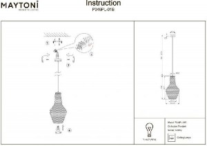 Подвесной светильник Tommy P046PL-01B